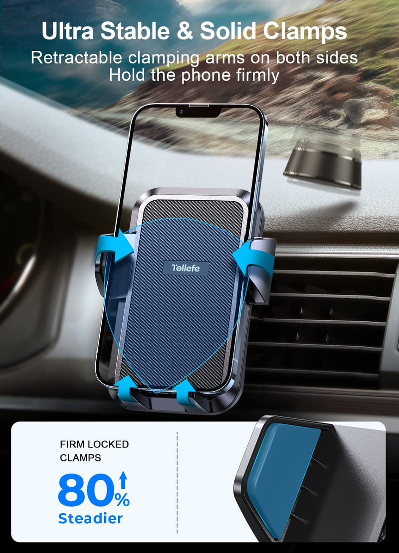 [Australia - AusPower] - Upgrade Car Phone Holder, [Never Fall & Ultra Sturdy] Air Vent Phone Mount [Big Phone & Thick Cases Friendly] Hands Free Cell Phone Automobile Cradles, Fit for All iPhone Samsung 4.0"-7.0" Phones 