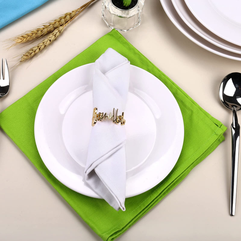 [Australia - AusPower] - Bismillah Letter Napkin Rings Set of 6, Metal Napkin Ring Holder Set Alphabet Napkin Buckles Holder Table Decor for Wedding, Party, Christmas, Thanksgiving (Gold) Gold 