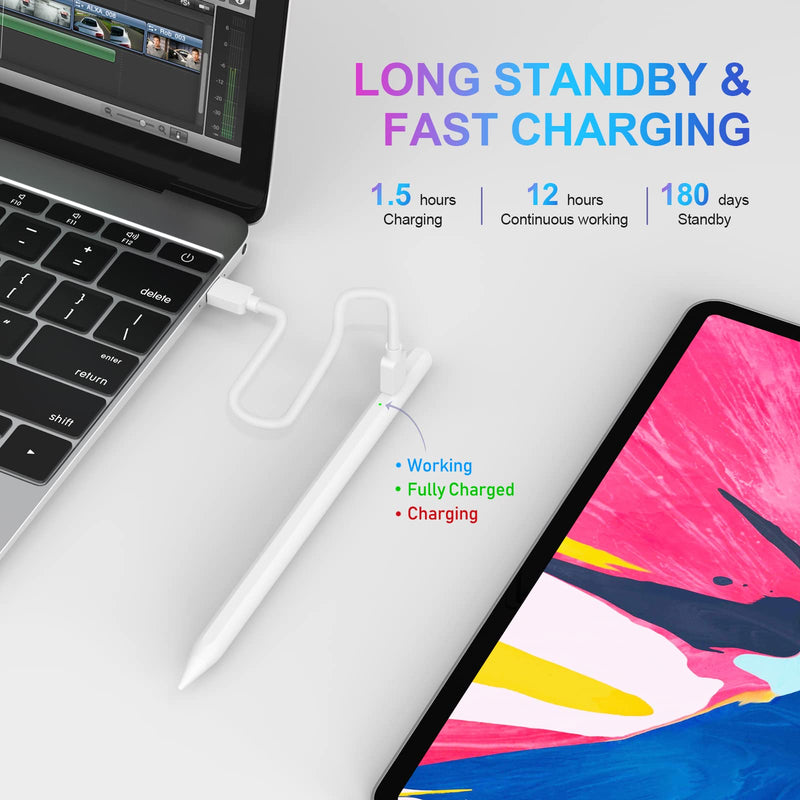 [Australia - AusPower] - Stylus Pen for iPad with Palm Rejection, Active Pencil for (2018-2022) Apple iPad Pro (11/12.9 Inch), iPad Air 3rd/4th/5th Gen, iPad 9th/8th/7th/6th Gen, iPad Mini 5th/6th Generation 