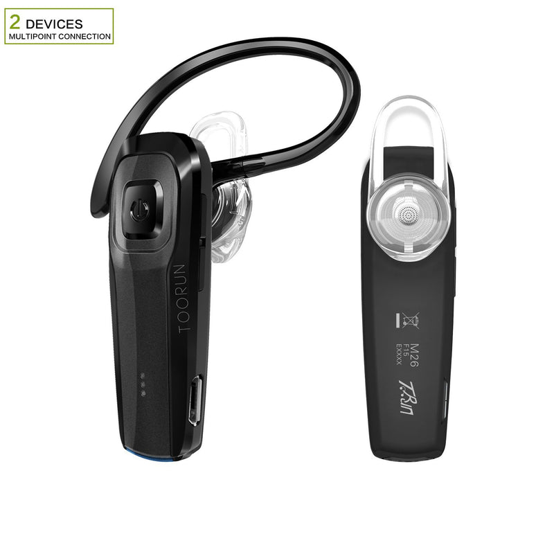 [Australia - AusPower] - TOORUN M26 Bluetooth Headset with Noise Cancelling Compatible with Smart Phones LG G7 Samsung Note9 S9 iPhone Xs MAS Moto Z3 P30 Google pixel3 ZTE Axon-Black 