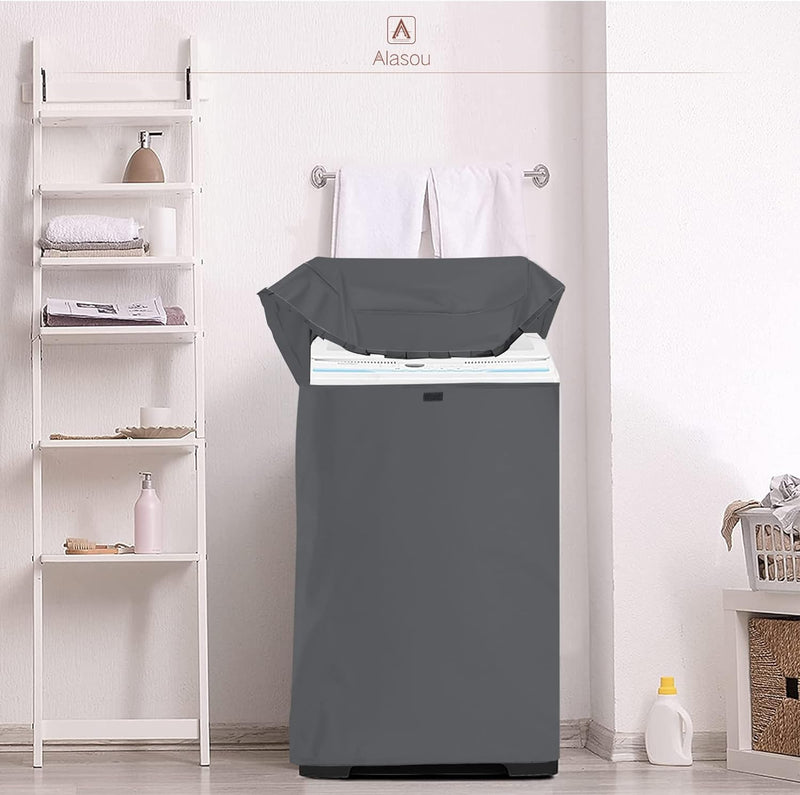 [Australia - AusPower] - MBOOM Portable Washing Machine Cover,Top Load Washer Dryer Cover,Waterproof Full-Automatic,Wheel Washing Machine Cover(L,Grey) 