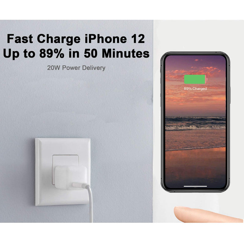 [Australia - AusPower] - TONIWA 20W PD Fast Charger, 1 Pack USB C Wall Charger Compact Type C Power Adapter Compatible with iPhone 12 Mini Pro Max, iPhone 11/11 Pro Max, iPhone Xs/XR, AirPods Pro, iPad Pro and More 