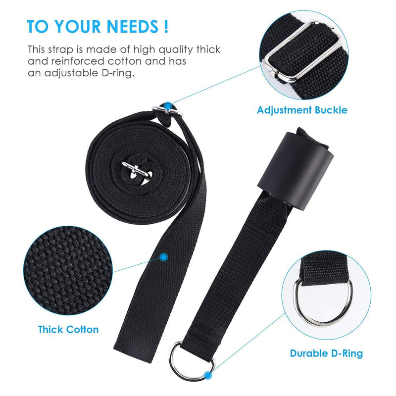[Australia - AusPower] - KimDaro Leg Stretcher, Door Flexibility & Stretching Leg Strap - Great for Ballet Cheer Dance Gymnastics or Any Sport Leg Stretcher Door Flexibility Trainer Premium Stretching Equipment Black 