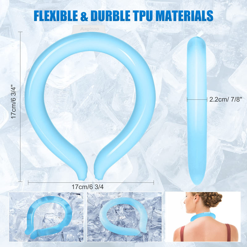 [Australia - AusPower] - Maginno Neck Cooler, Wearable Cooling Tube Cool Neck Wraps for Extremely Hot Weather & Summer Heat, Hands Free Cold Ice Pack Gel for Outdoor Workers, Sports, Relief for Hot Flashes or Fever 2 Pack-blueblue 