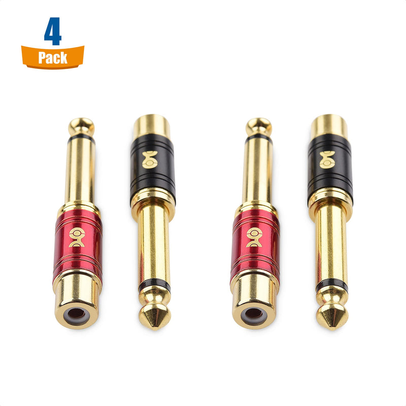 [Australia - AusPower] - Cable Matters 4-Pack RCA to 1/4 Adapter (1/4 to RCA Adapter) 