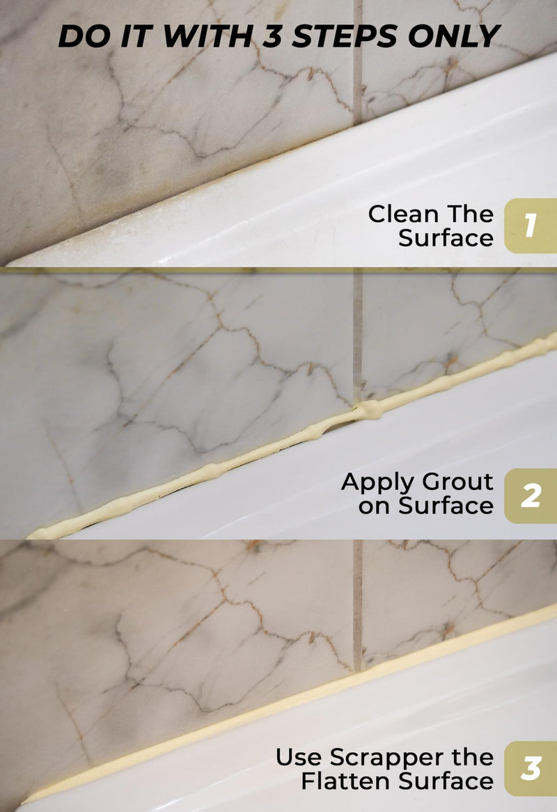 [Australia - AusPower] - Tile Grout Repair, Cream 8.8 oz/250gr. Fast Drying Grout Repair Kit, Grout Filler Tube Repair Kit, Tile Grout Paint, Grout Sealer Restore and Renew Bathroom Floor, Tile Gaps, Joints, Lines Cream 8.8 oz. 