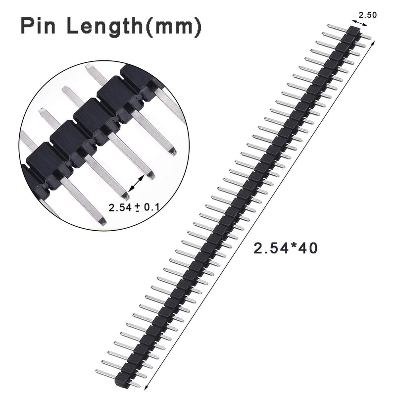 [Australia - AusPower] - Hotop 50 Pack Single Row 40 Pin 2.54 mm Male Pin Header Connector 