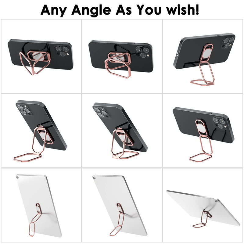 [Australia - AusPower] - Phone Ring Holder Finger Kickstand, 360° Rotation Metal Phone Grip for Magnetic Car Mount Foldable Cell Phone Stand Compatible with Most Smartphones Silver Rose Gold 