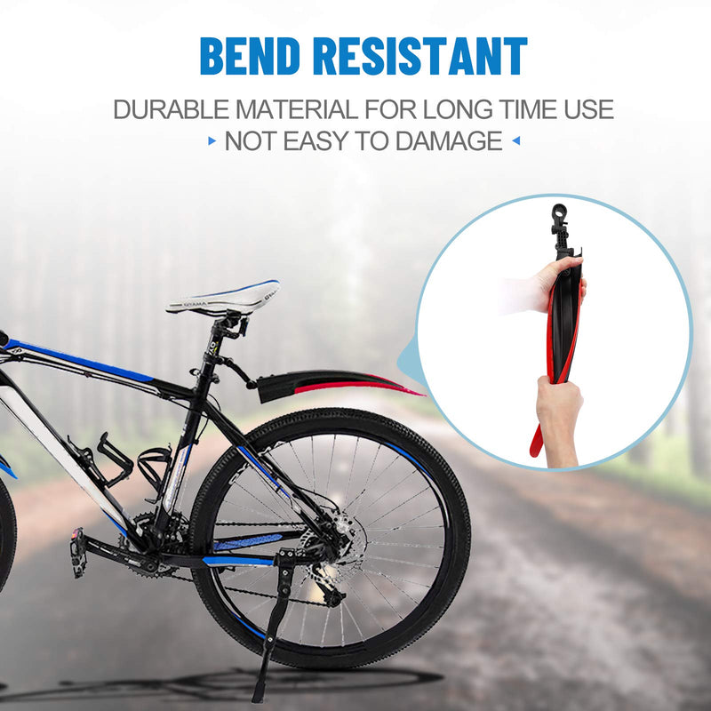 [Australia - AusPower] - Bike Mudguard Set with 8M DIY Reflective Tape, 2 Parts-Universal Full Cover Thicken Widen Bicycle Fender Set, Front/Rear Mud Guards Fit for 20"/22"/24"/26" MTB Mountain Road Bike Riding Cycling 