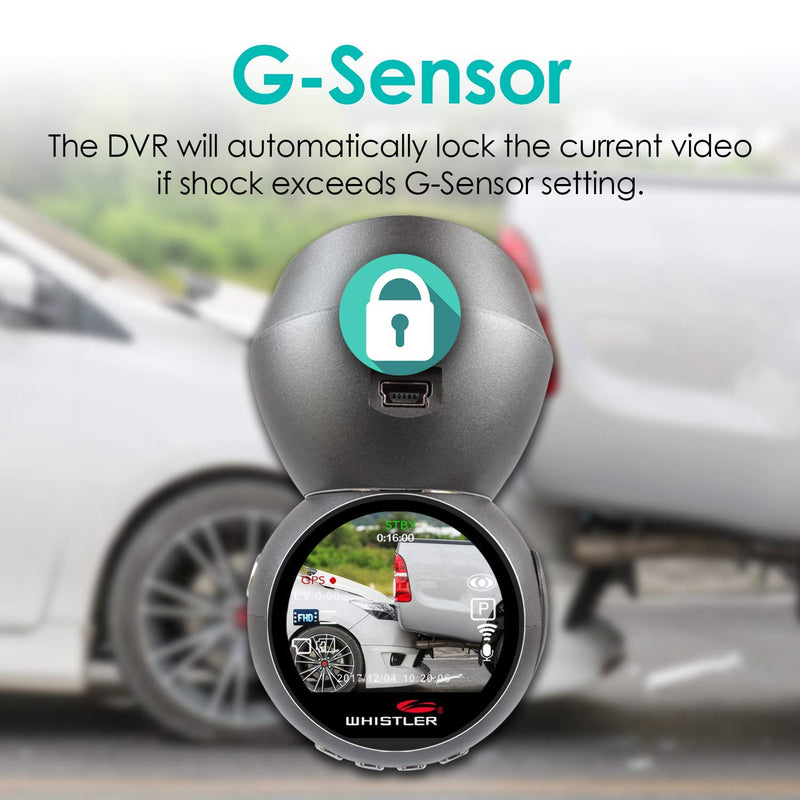 [Australia - AusPower] - Whistler D28RS FHD 1080P Dash Cam with Built-in WiFi, GPS Dashboard Camera, 1.2” LCD Screen, G-Sensor Security Camera for Car, Loop Recording, Parking Monitor, 120° Wide Angle 