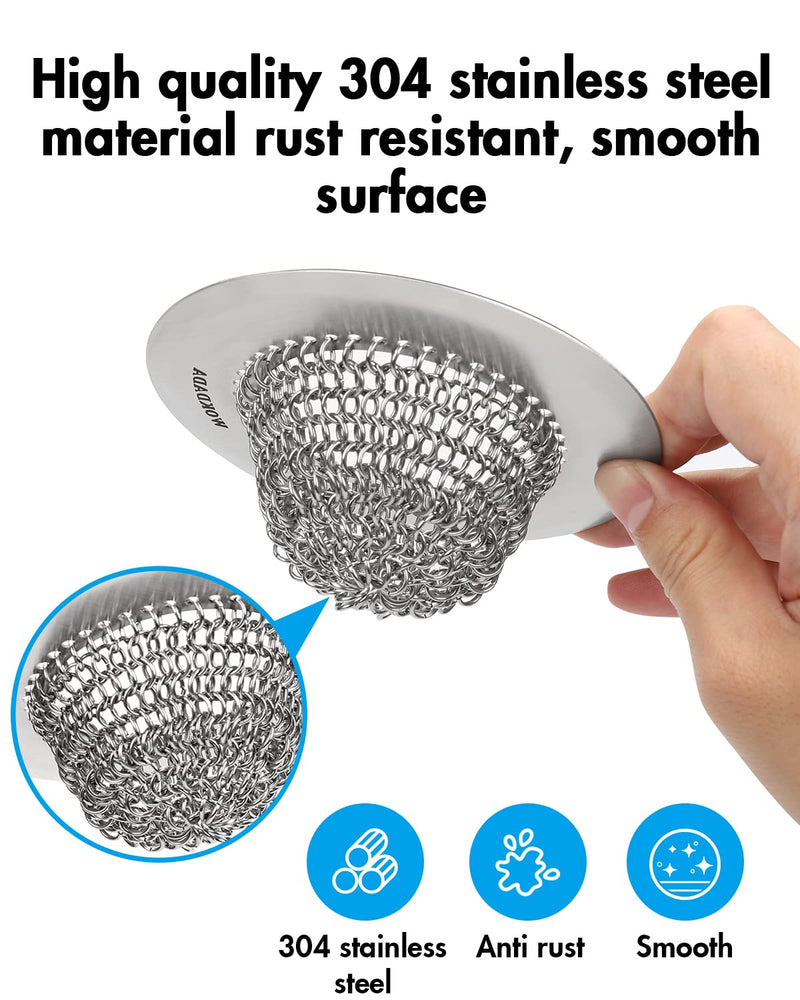 [Australia - AusPower] - Kitchen Sink Strainer, Reversible Mesh Sink Drain Strainer with 304 Stainless Steel , Wokdada Revolutionary Anti-rust Sink Strainer Food Catcher for Garbage Disposal without Clogging 