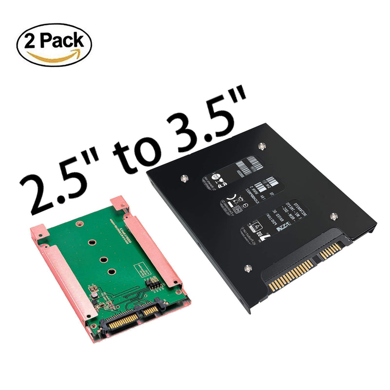 [Australia - AusPower] - SSD Mounting Bracket 2.5 to 3.5 Adapter 2 Pack,Ruaeoda SSD Bracket SSD Tray Adapter 2.5" to 3.5" HDD SSD Hard Disk Drive Bays Holder Metal Mounting Bracket Adapter for PC SSD 