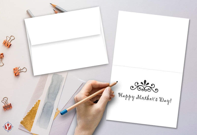 [Australia - AusPower] - Greeting Cards Set - 4.25 x 5.5 Inches Blank White Cardstock & Envelopes Perfect for Business, Invitations, Bridal Shower, Birthday, Gift, Invitation Letter, Weddings & All Occasion - Bulk 50 Set 