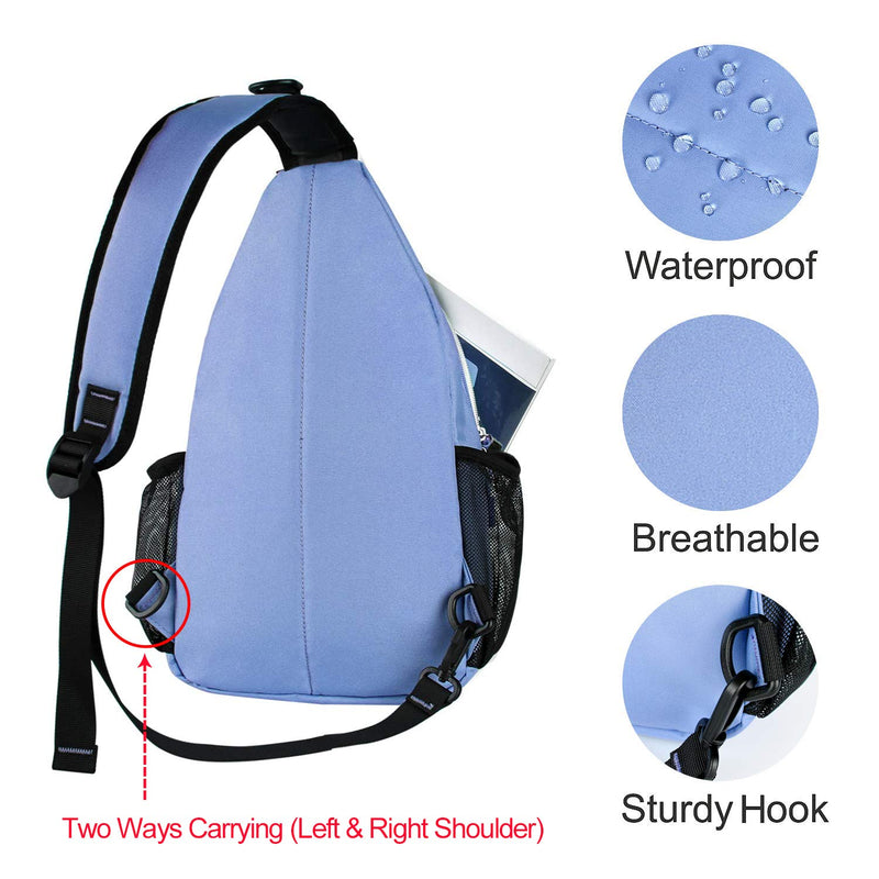 [Australia - AusPower] - MOSISO Sling Backpack, Multipurpose Crossbody Shoulder Bag Travel Hiking Daypack Airy Blue 