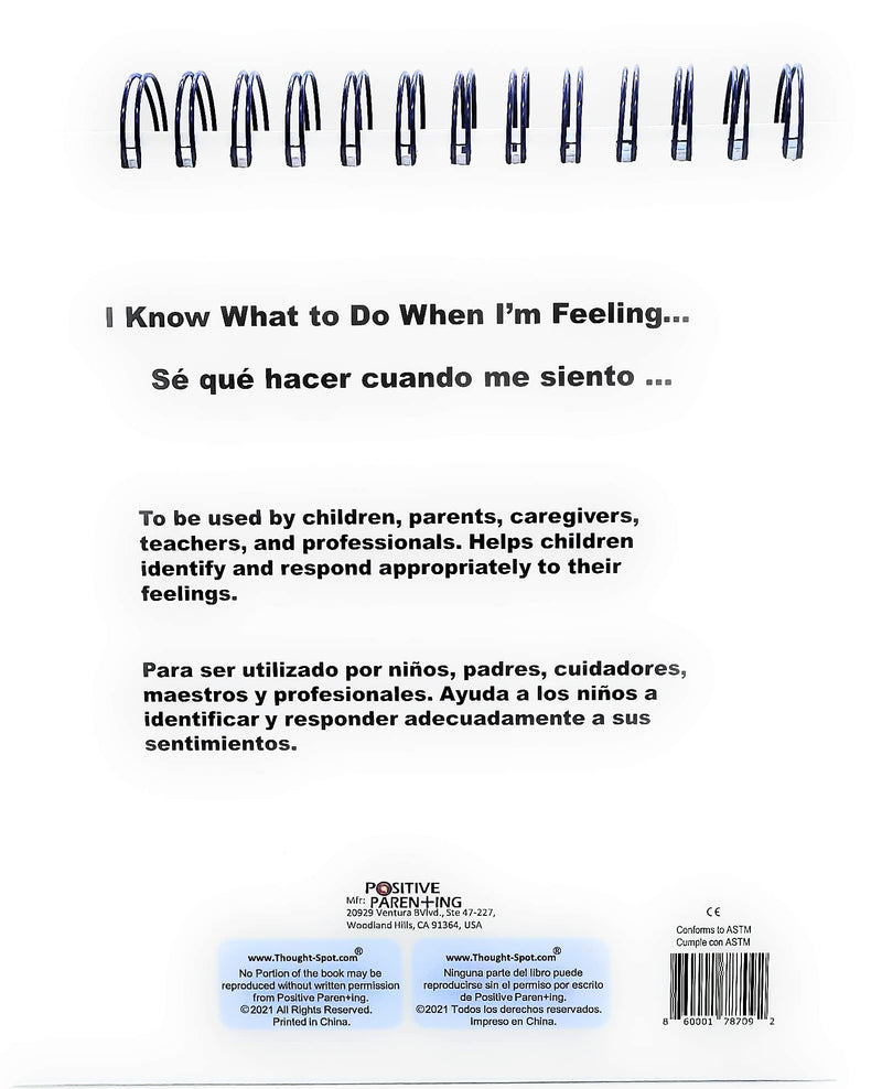 [Australia - AusPower] - Thought-Spot I Know What to Do Feeling/Moods Book & Poster; Different Moods/Emotions; Autism; ADHD; Helps Kids Identify Feelings and Make Positive Choices; Laminated (English/Spanish Version FLIPBOOK) English/Spanish Version FLIPBOOK 