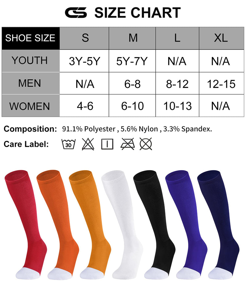 CS CELERSPORT 2 Pack/ 3 Pack Baseball Softball Soccer Socks For Youth ...