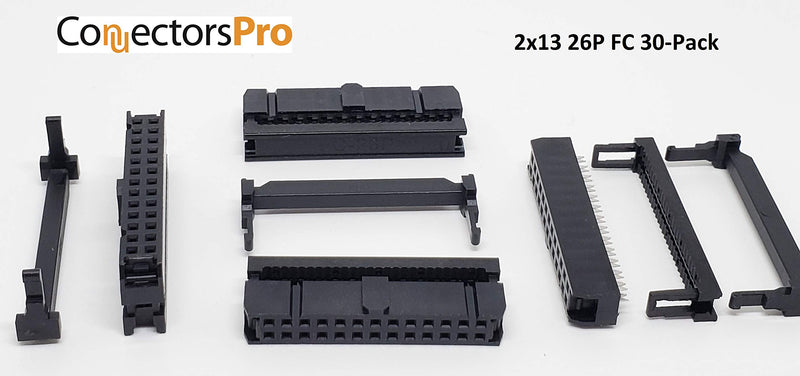 [Australia - AusPower] - PC Accessories - Connectors Pro 30-Pack 2X13 26P 2.54mm 0.1" Pitch Dual Rows IDC Sockets for Standard Flat Ribbon Cable, 26 Pins FC Female Connector 30-PK 