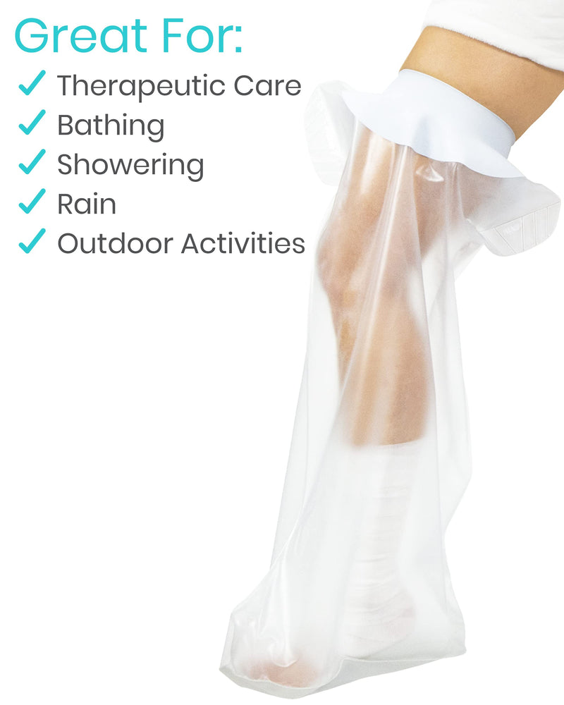 [Australia - AusPower] - Vive Waterproof Cast Cover For Leg - Shower Cast Cover Leg, Anti-Slip, Sealed, Watertight Cast Cover - Broken Foot, Ankle, Knee, Toe, Adult, Reusable - Cast And Bandage Protector, Submersible Seal 