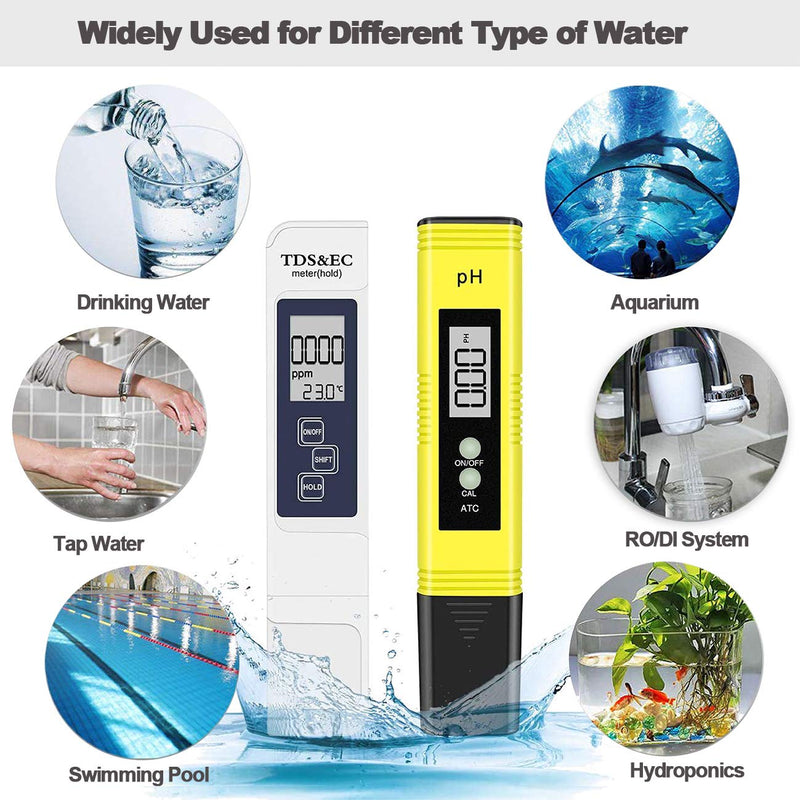 [Australia - AusPower] - GuDoQi PH Meter, TDS Meter Combo, Pool Water Test Kit, PH Tester Digital, PPM Meter, 0.01 Resolution TDS PH EC Temperature 4 in 1 Set for Drinking Water, Hydroponics, RO System, Aquarium, Swimming 