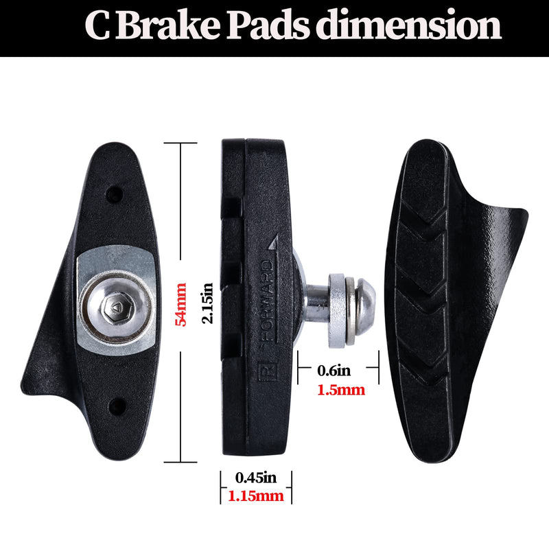 [Australia - AusPower] - RUJOI Road Bike Brake Calipers,Premium Aluminum Dual Pivot Brake Caliper with Alloy Shoe Pads for Road Bike(Front & Rear) 