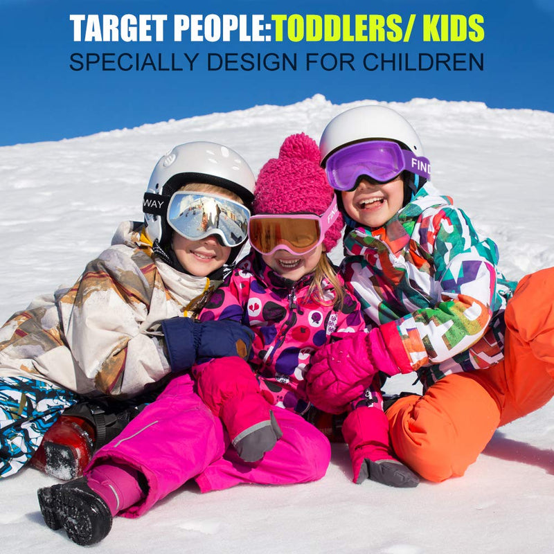 [Australia - AusPower] - findway Kids Ski Goggles, Kids Snowboard Goggles for Boys Girls Toddler Age 3-10 1-purple Frame Purple Lens(vlt 28%) 