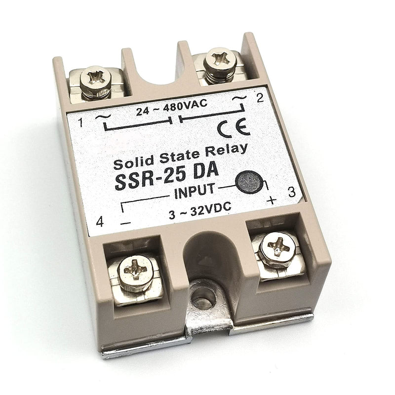 [Australia - AusPower] - FainWan 2pcs SSR-25DA Solid State Relay Single Phase Semi-Conductor Relay Input 3-32V DC Output 24-380V AC (SSR-25 DA) for Temp Controller Tool 