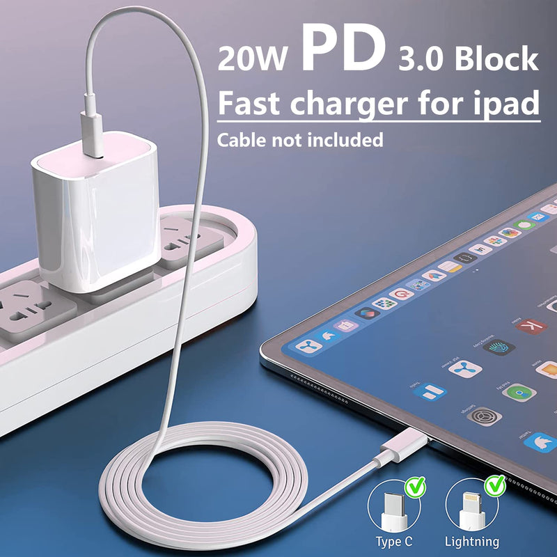 [Australia - AusPower] - USB-C Fast Charger Block for iPhone Charger Block, Apple Watch Charger Block, iPad Charger Block, GKW 20w Charging Block/Box/Cube/Brick, White 1-Pack (Cable not Included) 
