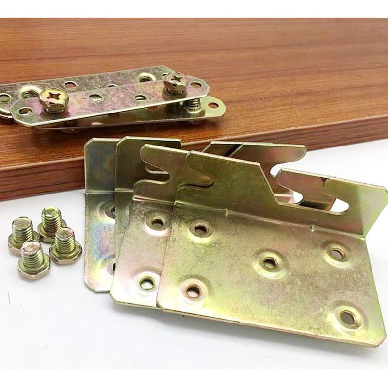 [Australia - AusPower] - TIHOOD 4PCS Premium Heavy Duty Non-Mortise Bed Rail Fittings Wood Bed Rail Bracket, Headboards and Foot-Boards with Screws 