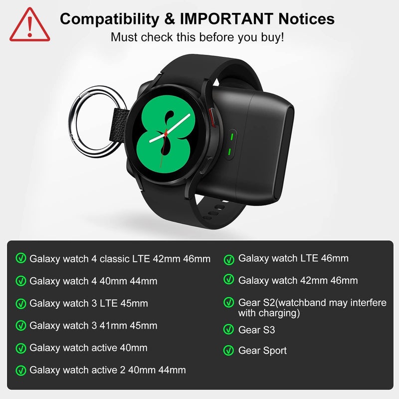 [Australia - AusPower] - doeboe Portable Samsung Watch Charger for Galaxy Watch 4 Charger, Type C Smart Watch Charger for Galaxy Watch 3, LTE, Active 2, Gear S3 S2, Gear Sport [1 PCS] 1400mAh P-ower Bank with Metal Keychain 