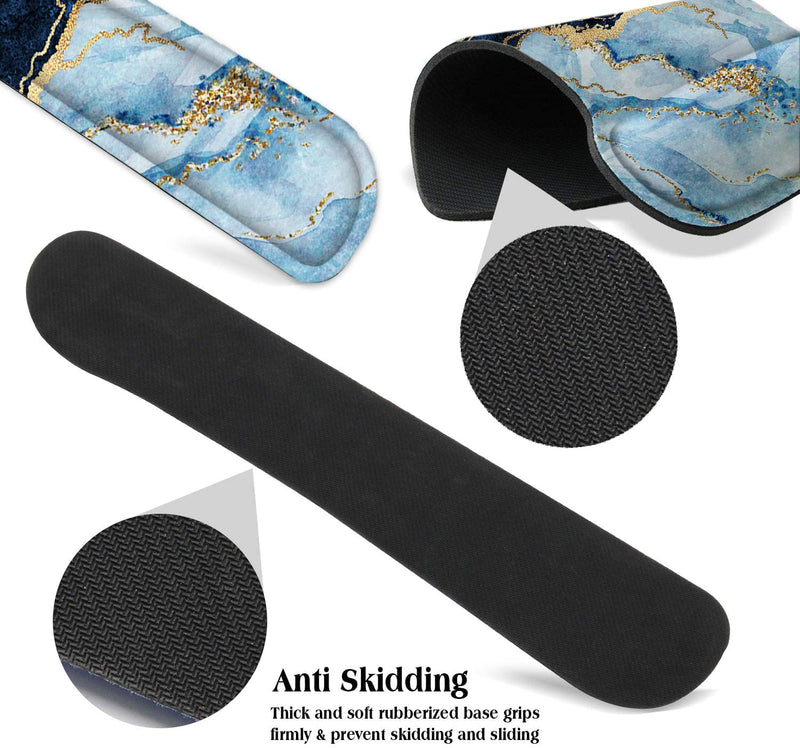 [Australia - AusPower] - Lateefah Mouse Pad Wrist Support, Keyboard Wrist Rest and Mouse Pad, Memory Foam Wrist Rests for Keyboard and Mouse, Ergonomic Mouse Pad and Keyboard Wrist Support for Gaming, Office & Easy Typing Blue Marble 