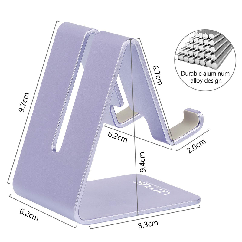 [Australia - AusPower] - Urmust Cell Phone Stand Desk Phone Holder Dock Cradle Stand for iPhone 13 12 11 Pro Max X Xr 8 Plus 7 6 ,Switch,iPad,Tablet(4-10in) [2021 Updated Version] Light Purple D-Purple 