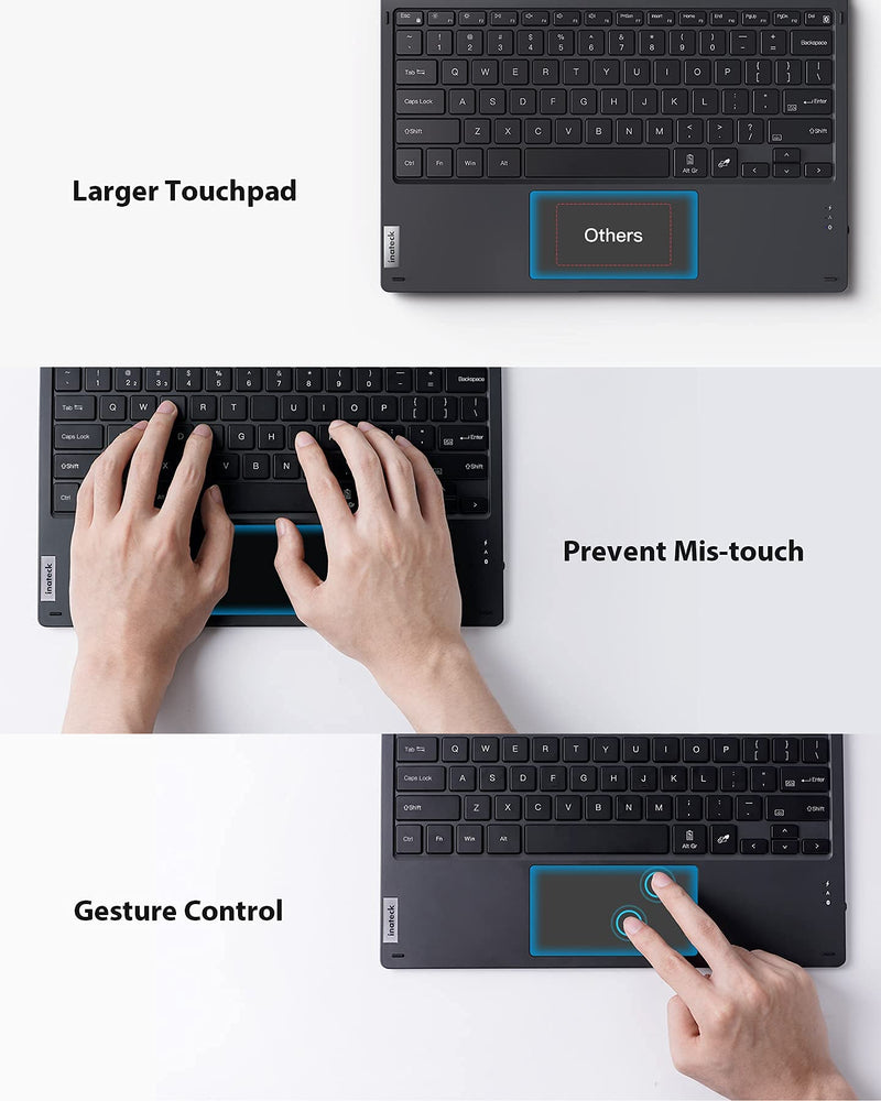 [Australia - AusPower] - Inateck Surface Pro 7 Keyboard, 7-Color Backlight, Compatible with Surface Pro 7/7+/6/5/4/3, Wireless Mouse with 2 Nano Receiver USB A/USB C,Bundle Product KB02026 with MS02001 Black 