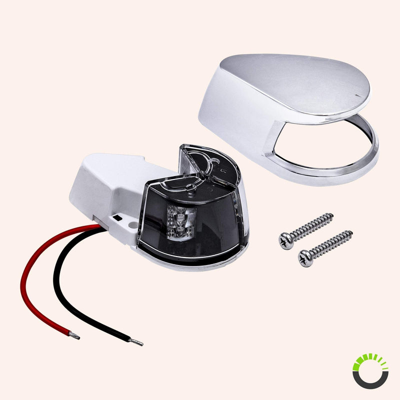 [Australia - AusPower] - Red Green LED Marine Navigation Bow Light for Boats [USCG ABYC A-16 2NM][IP67 Waterproof][Chrome & ABS] 2 Nautical Mile Visibility Bicolor Navigation Boat Light for Pontoon Yacht Fishing Boat 