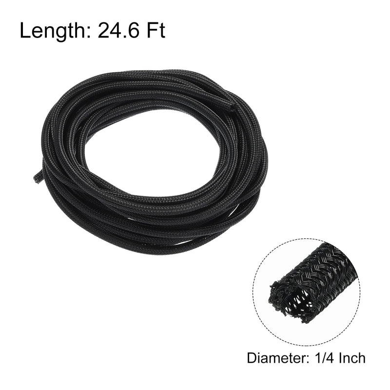 [Australia - AusPower] - MECCANIXITY Cord Sleeve Cable Organizer 24.6 Ft - 1/4 Inch Wire Cover Protector for USB Cable TV Video Under Desk Wire Management 1/4 Inch x 25 Ft 