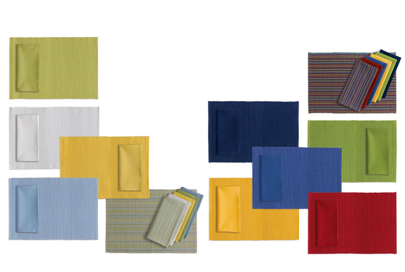 [Australia - AusPower] - DII 100% Cotton Basic Ribbed Placemat Set, Nautical Blue, 13x19, 6 Piece 13x19" 