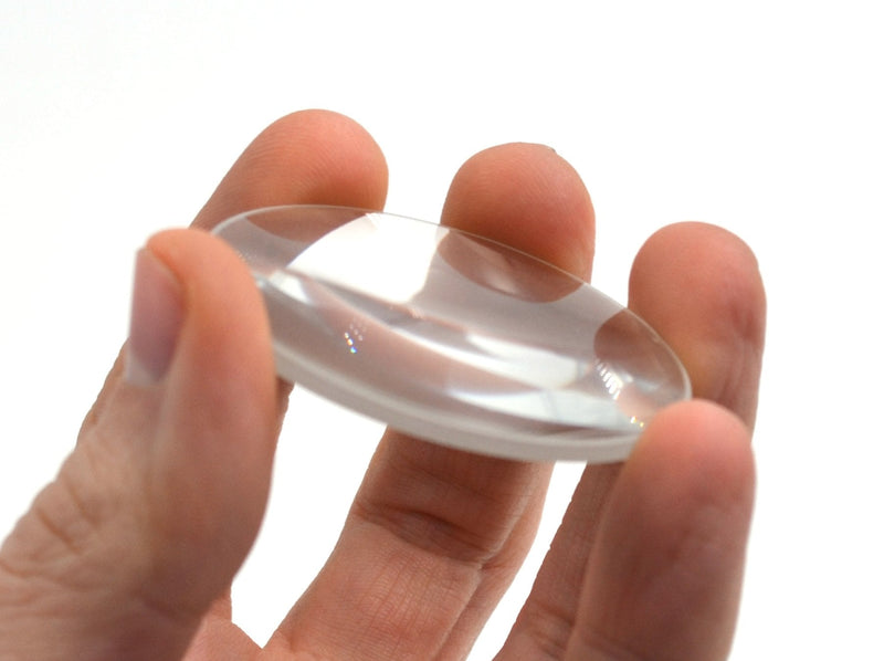 [Australia - AusPower] - Round Double Convex Optical Glass Lens - 2" (50mm) Diameter - 150mm Focal Length - 8mm Thick Approx. - Eisco Labs 