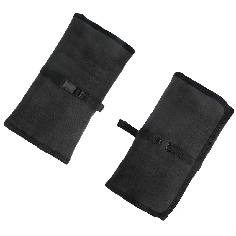 [Australia - AusPower] - Patu Roll Up Electronics Accessories Travel Gear Organizer Case, Black - Portable Universal External Batteries Hard Drives Cable Management Healthcare Cosmetics Kit Bag 