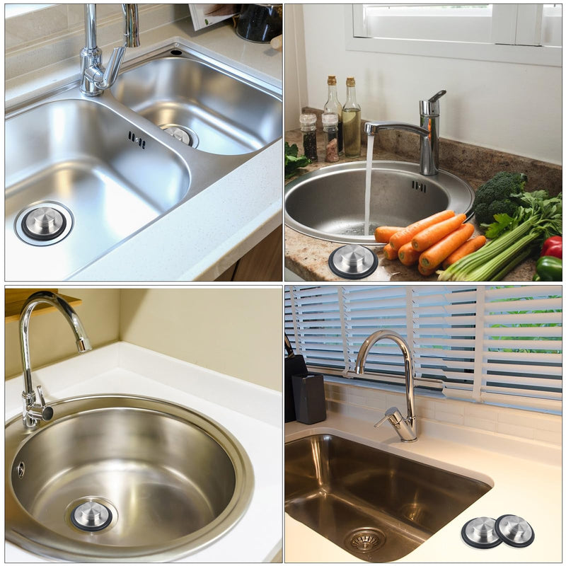 [Australia - AusPower] - 4 Pcs, Stainless Steel Kitchen Sink Drain Cover,3.38 Inch Kitchen Sink Stopper, Garbage Disposal Stopper for Standard Kitchen Sink Drain Plug,Garbage Disposal Plug 