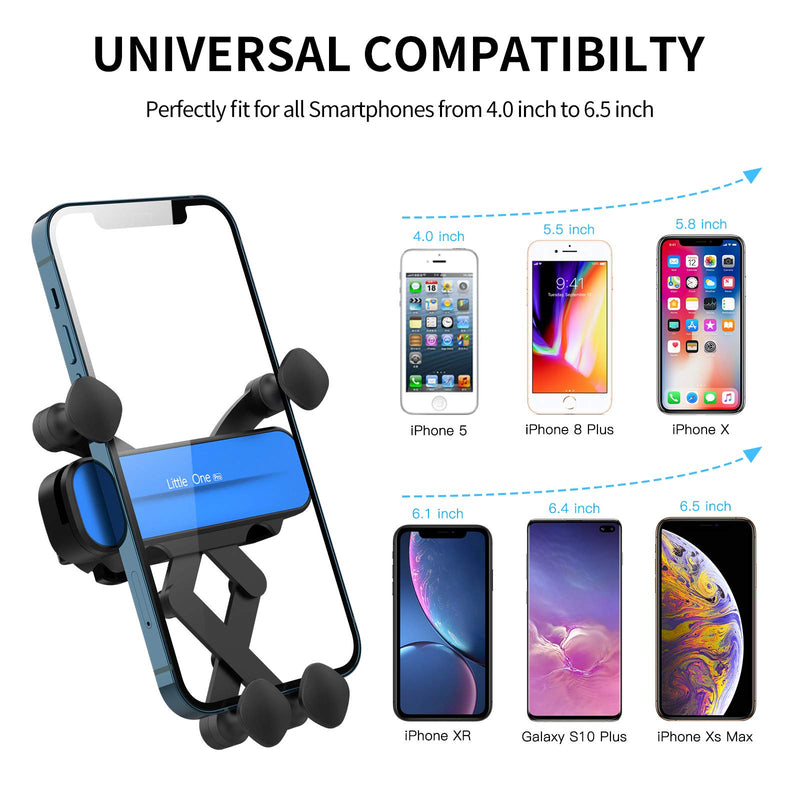 [Australia - AusPower] - ICHECKEY Car Phone Holder Mount, Phone Holder Car Automatic Locking Air Vent Clip Phone Holder for Car Strong Clamp Car Cell Phone Holder Compatible with 4-6 inch Cell Phone, Blue 