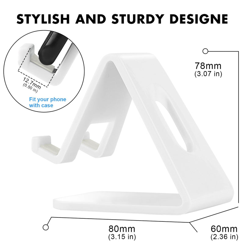 [Australia - AusPower] - COOLOO Cell Phone Stand,【2 Pack】 Tablets Stand Desktop Cradle Holder Dock for Smartphone E-Reader, Compatible Phone Xs Max X 8 7 6 6s Plus 5 5s, Charging, Universal Accessories Desk (White) 1-White 