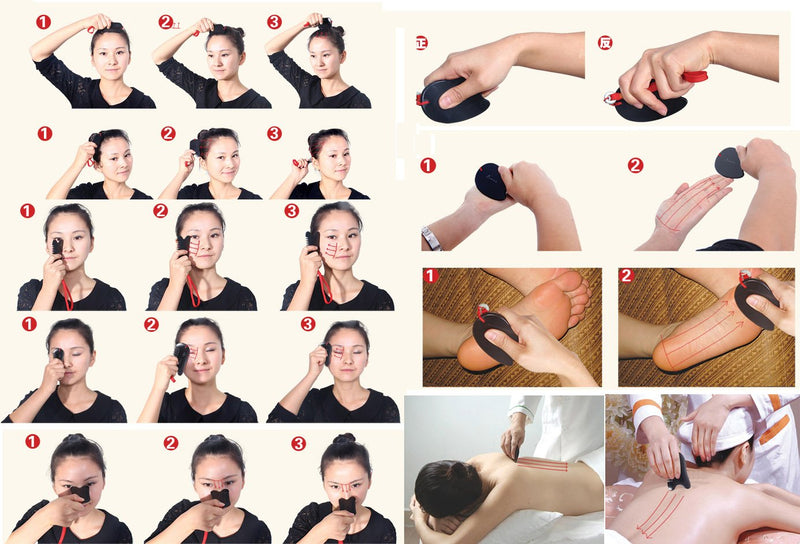 [Australia - AusPower] - Gua Sha Scraping Massage Tool Comb Black Bian Stone needle gossip 