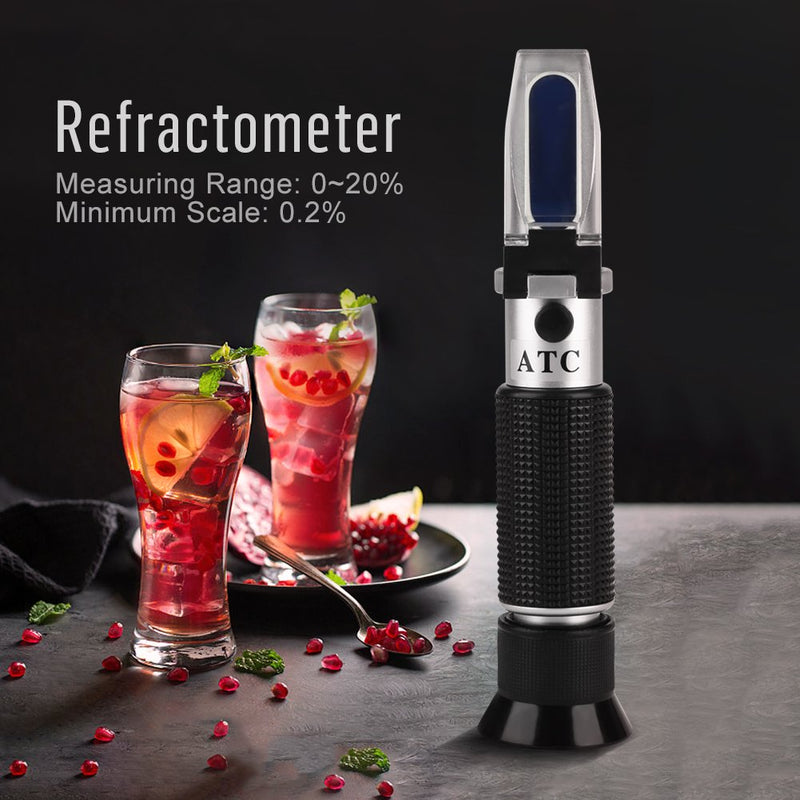 [Australia - AusPower] - Professional Brix Refractometer Kit 0-20% Accurate Brix Refractometer Honey Beer Fruit Juice Sugar Tester Meter Length 17cm 