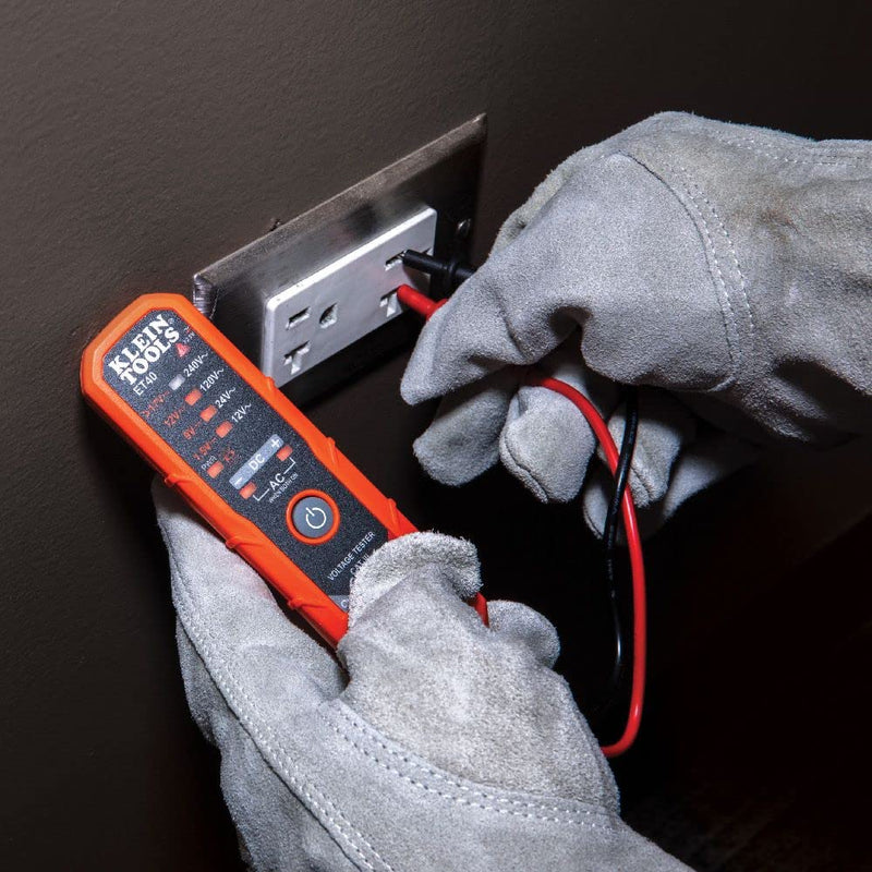 [Australia - AusPower] - Klein Tools ET40 Voltage Tester, AC Voltage, DC Voltage, and DC Polarity, Low Voltage Tester Includes Batteries 12/240 V 