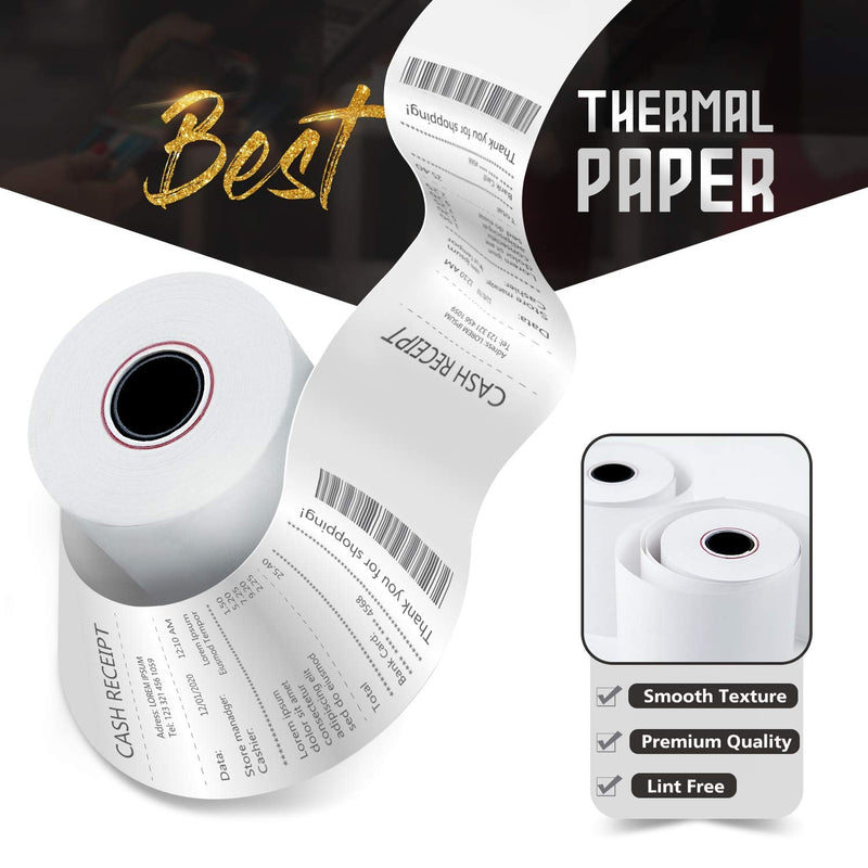 [Australia - AusPower] - Azure Zone, Thermal Paper Rolls 2-1/4 X 85ft, 50 Rolls, Fits Most POS Machines and Cash Registers, Great for Businesses and Sales 2 1/4" x 85' 50 Roll 