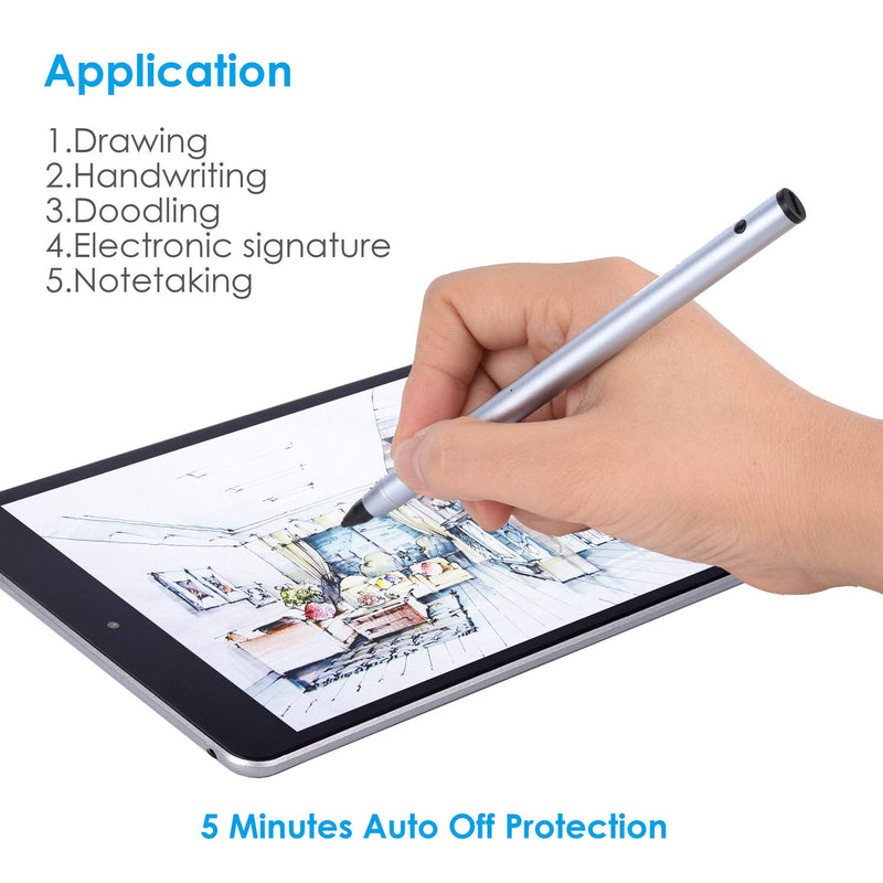 [Australia - AusPower] - Active Stylus for iPad Pro/Mini/Air/iPhone/Samsung/Surface Fine Tip offering Accurate Writing/Drawing Experience for Touchscreen Smartphones,Tablets,Notebooks (ice Blue) ice blue 