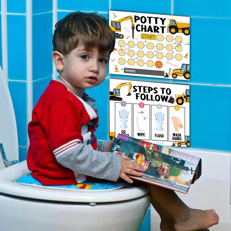 [Australia - AusPower] - Children's Potty Sticker Chart, Engineering Car Reward Sticker Chart ï¼ŒKids Potty Training Chart for Toddlers Boys, Potty Training Sticker Chart for Girls Potty, Potty Chart for Boys with Stickers 