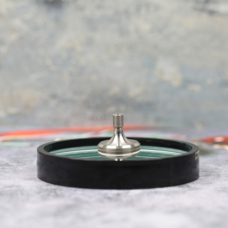 [Australia - AusPower] - Joytech 4.13'' (105mm) Diameter Spinning Top Base Crystal Glass Concave Mirror, Great High End Transparent Surface Double Concave Top Accessory DZ06 