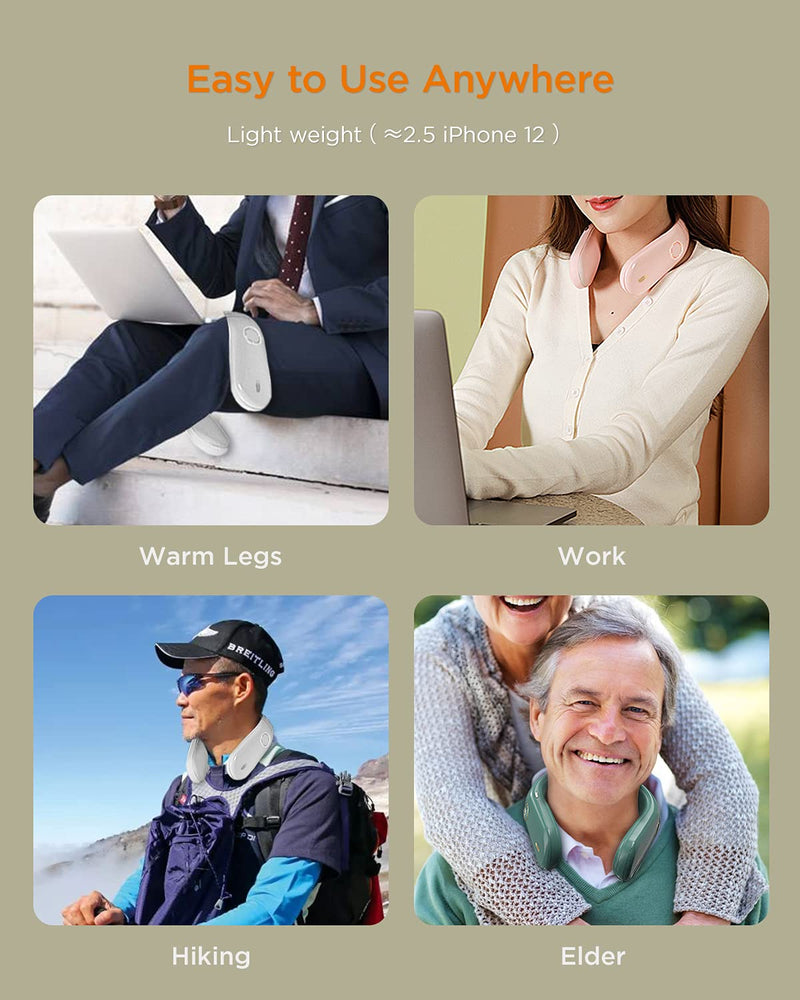 [Australia - AusPower] - ICEBIRDS Neck Warmer Rechargeable，2021 New Technology Hanging Heating Pad for Neck，8000mAh Portable Charger Power Bank， 4 Heat Settings, Heat Therapy Great for Indoor, Outdoor Sports, Warm Gifts Warm Green 