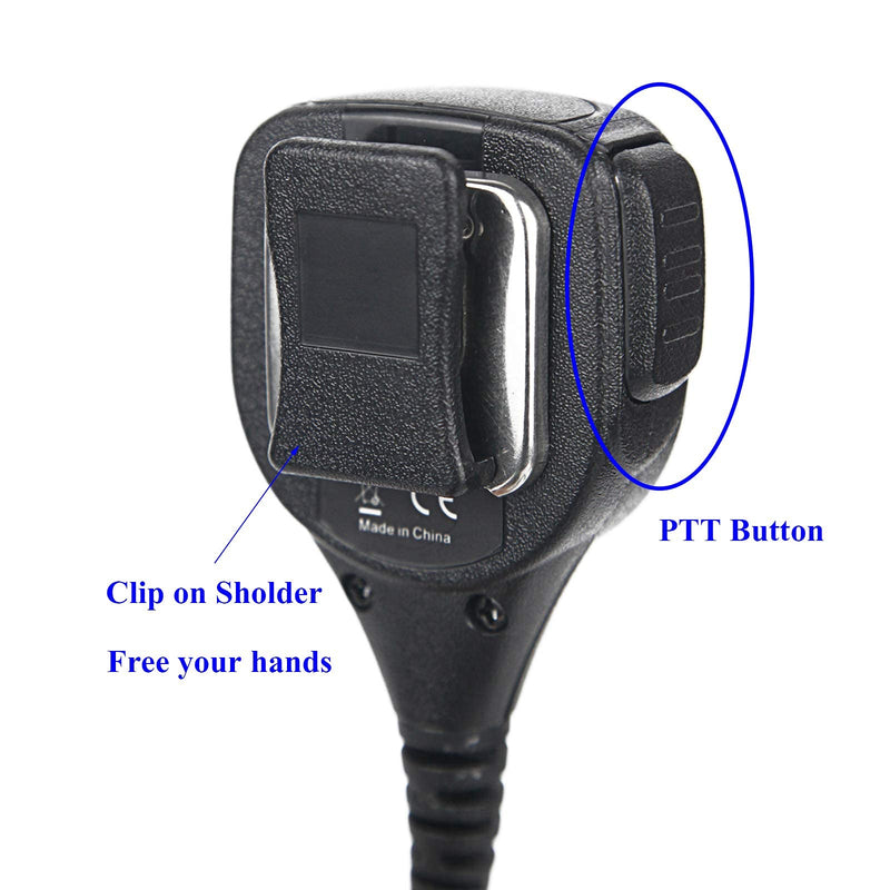 [Australia - AusPower] - WODASEN Shoulder Speaker Microphone for Motorola Radio APX6000 XPR7500e Pogo Pin Head Two Way Walkie Talkie Handheld Remote Speaker Mic with PTT Reinforced Cable 