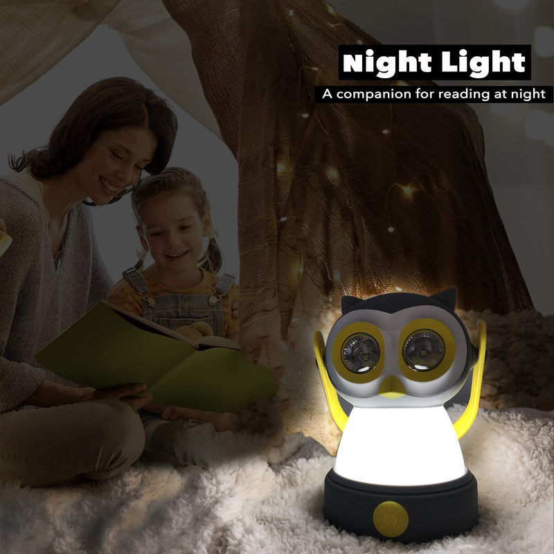 [Australia - AusPower] - FANT.LUX Outdoor Equipment LED Camping Lantern & Headlamp Set for Kids, Battery Powered Night Light for Emergency, Hurricane, Lightweight Tent Lamp - Owl 